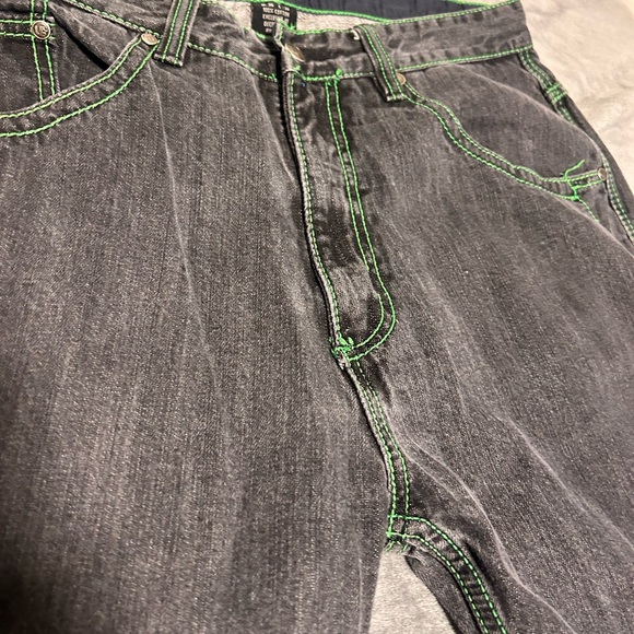 Green Stitching Denim Y2K Streetwear Size 34w 50$ - Picture 4 of 5